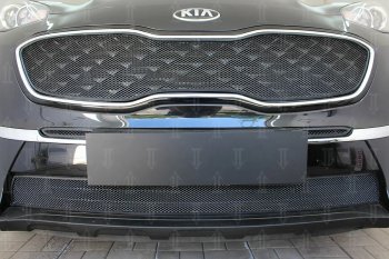 6 249 р. Защитная сетка в бампер (верх, ячейка 4х10 мм) Alfeco Премиум  KIA Sportage  4 QL (2018-2022) рестайлинг (Чёрная)  с доставкой в г. Вологда. Увеличить фотографию 2
