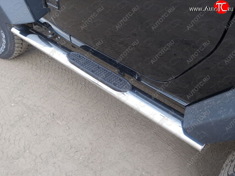 33 599 р. Пороги овальные с накладкой 120х60 мм ТСС Тюнинг Jeep Wrangler JK 3 дв. дорестайлинг (2006-2010) (серые)  с доставкой в г. Вологда