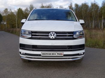 Защита переднего бампера нижняя d60,3 мм ТСС Тюнинг Volkswagen Transporter T6 дорестайлинг (2015-2019) (нержавейка)