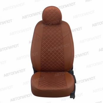 14 249 р. Чехлы на сиденья Алькантара ромб (к. Active Supreme 3 отд. части + вырез под задний подлок. экокожа) Автопилот  Mazda CX-5  KF (2016-2025) (коричневый)  с доставкой в г. Вологда. Увеличить фотографию 3