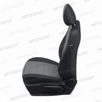 8 399 р. Чехлы на сиденья Алькантара (сплошное экокожа) Автопилот  Changan Alsvin (2018-2025) (черный/серый)  с доставкой в г. Вологда. Увеличить фотографию 4
