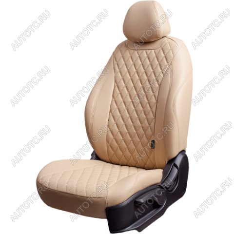 14 999 р. Комплект чехлов для сидений (Орегон) БАЙРОН ст БАЙРОН Lord Autofashion Subaru Forester SJ дорестайлинг (2012-2016) (бежевый, вставка бежевая, строчка бежевая)  с доставкой в г. Вологда
