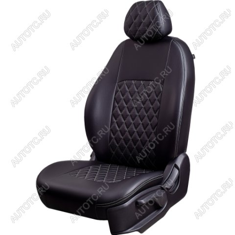 9 999 р. Комплект чехлов для сидений (7 мест Илана+Орегон) ТУРИН ст РОМБ Lord Autofashion Nissan Qashqai +2 1 J10 рестайлинг (2010-2014) (черный, вставка черная+серая, строчка серая)  с доставкой в г. Вологда