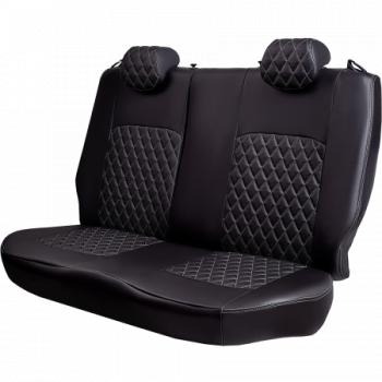 9 999 р. Комплект чехлов для сидений (7 мест Илана+Орегон) ТУРИН ст РОМБ Lord Autofashion Nissan Qashqai +2 1 J10 рестайлинг (2010-2014) (черный, вставка черная+серая, строчка серая)  с доставкой в г. Вологда. Увеличить фотографию 8