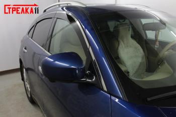 6 949 р. Дефлекторы окон 2D с хром накладками Стрелка11  INFINITI QX70  S51 (2013-2020) (черные)  с доставкой в г. Вологда. Увеличить фотографию 2