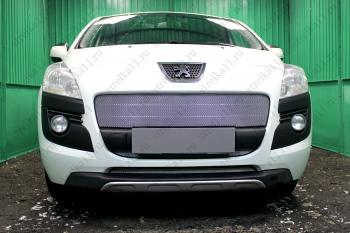 3 149 р. Защита радиатора (верх) Стрелка11 Стандарт  Peugeot 3008 (2009-2013) дорестайлинг (хром)  с доставкой в г. Вологда. Увеличить фотографию 2