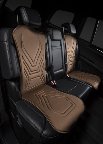 2 579 р. Накидка на сиденье (1 место Афины) ЛЮКС ст АЛЬБИОН Lord Autofashion KIA Optima 2 MG седан (2005-2010) (бежевый, строчка коричневая)  с доставкой в г. Вологда. Увеличить фотографию 2
