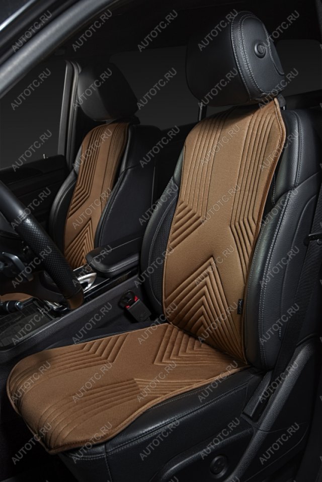 2 579 р. Накидка на сиденье (1 место Афины) ЛЮКС ст ВАН ВЭЙ Lord Autofashion SOUEAST DX8S (2022-2025) (коричневый, строчка коричневая)  с доставкой в г. Вологда