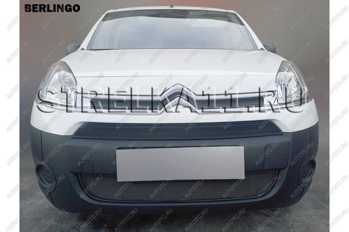 759 р. Зимняя заглушка решетки радиатора (верх) Стрелка11  CITROEN Berlingo  B9 (2008-2016) дорестайлинг (черная)  с доставкой в г. Вологда