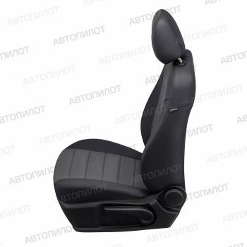 8 399 р. Чехлы на сиденья Алькантара (3 отд. части экокожа) Автопилот Volkswagen Touran 1T дорестайлинг минивэн (2003-2006) (черный/темно-серый)  с доставкой в г. Вологда. Увеличить фотографию 4