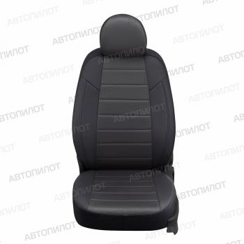 8 399 р. Чехлы на сиденья Алькантара (3 отд. части экокожа) Автопилот Volkswagen Touran 1T дорестайлинг минивэн (2003-2006) (черный/темно-серый)  с доставкой в г. Вологда. Увеличить фотографию 3