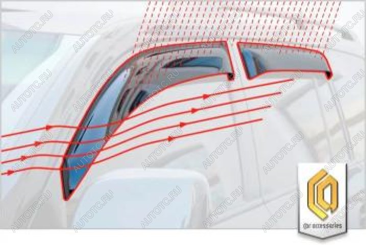 2 199 р. Дефлектора окон CA-Plastic KIA Rio 3 QB дорестайлинг седан (2011-2015) (серия Шелкография золото)  с доставкой в г. Вологда
