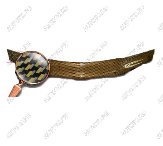2 169 р. Дефлектор капота на CA-Plastiс  INFINITI QX56  Z62 (2010-2013) (серия Шелкография карбон золото)  с доставкой в г. Вологда