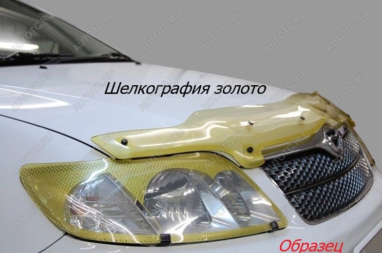 2 169 р. Дефлектор капота (2006-2010) CA-Plastiс  Chery Tiggo T11 (2005-2013) дорестайлинг (серия Шелкография карбон золото)  с доставкой в г. Вологда