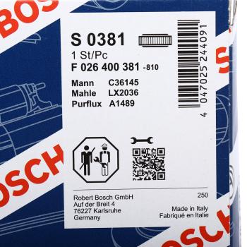 1 399 р. Фильтр воздушный BMW X5 (E70) BOSCH BOSCH f026400381  с доставкой в г. Вологда. Увеличить фотографию 3