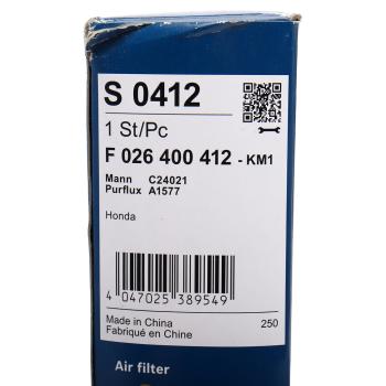 1 149 р. Фильтр воздушный HONDA Civic (12-) (1.8) BOSCH BOSCH f026400412  с доставкой в г. Вологда. Увеличить фотографию 3