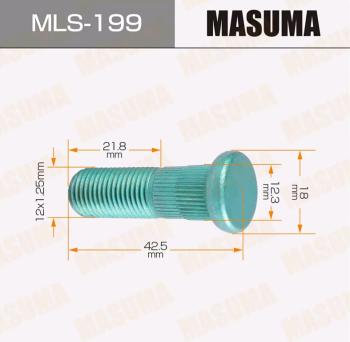 93 р. Шпилька колеса SUZUKI SX4 (07-) переднего MASUMA MASUMA mls-199  с доставкой в г. Вологда. Увеличить фотографию 3