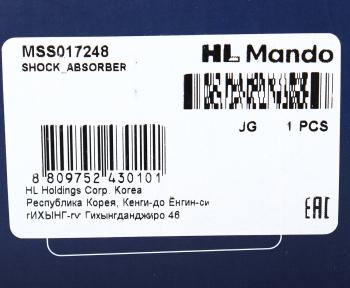 4 499 р. Амортизатор PEUGEOT 207 (07-) передний левый газовый MANDO MANDO mss017248 MANDO mss017248  с доставкой в г. Вологда. Увеличить фотографию 3