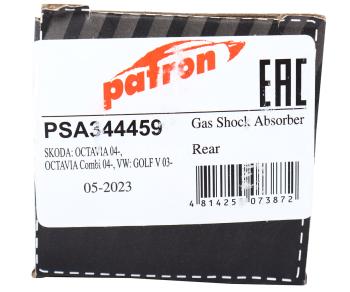 2 299 р. Амортизатор VW Golf 5,6,Caddy AUDI A3 SKODA Octavia,Yeti задний левыйправый газовый PATRON PATRON psa344459  с доставкой в г. Вологда. Увеличить фотографию 4