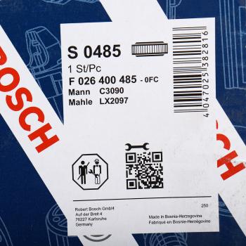 2 449 р. Фильтр воздушный BMW X5 (E70) (4.8) левый BOSCH BOSCH f026400485 BOSCH f026400485  с доставкой в г. Вологда. Увеличить фотографию 3