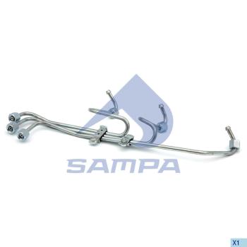Трубка топливная RENAULT Premium (01-) высокого давления 4-6 цилиндра (комп. 3шт.) SAMPA SAMPA 080.744