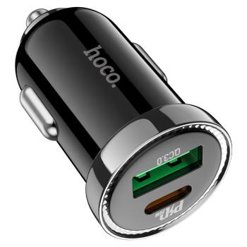 Устройство зарядное в прикуриватель 1USB + 1 Type C 12V HOCO HOCO z44 black