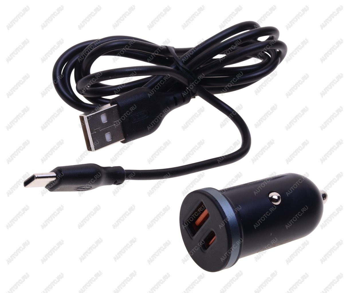 719 р. Устройство зарядное в прикуриватель 1USB + 1 Type C 12V XO XO cc56 black  с доставкой в г. Вологда