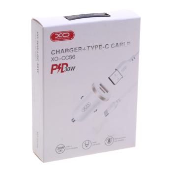 669 р. Устройство зарядное в прикуриватель 1USB + 1 Type C 12V XO XO cc56 white  с доставкой в г. Вологда. Увеличить фотографию 3