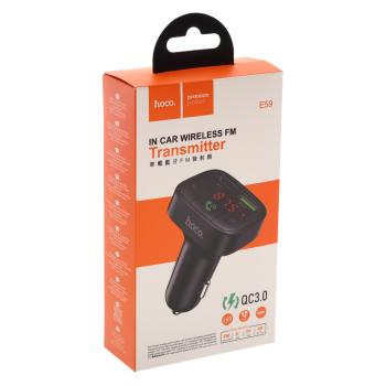 869 р. Устройство зарядное в прикуриватель с трансмиттером (bluetooth,hands free) HOCO HOCO e59 black  с доставкой в г. Вологда. Увеличить фотографию 4