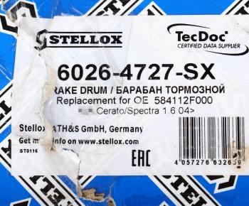 2 269 р. Барабан тормозной KIA Cerato (04-) задний (1шт.) STELLOX STELLOX 6026-4727-sx  с доставкой в г. Вологда. Увеличить фотографию 5