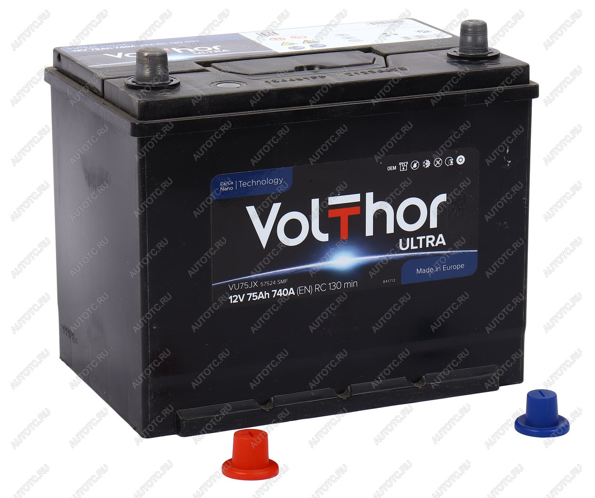 12 199 р. Аккумулятор VOLTHOR Ultra 75Ач VOLTHOR 6ст75(1) 57524 d26  с доставкой в г. Вологда