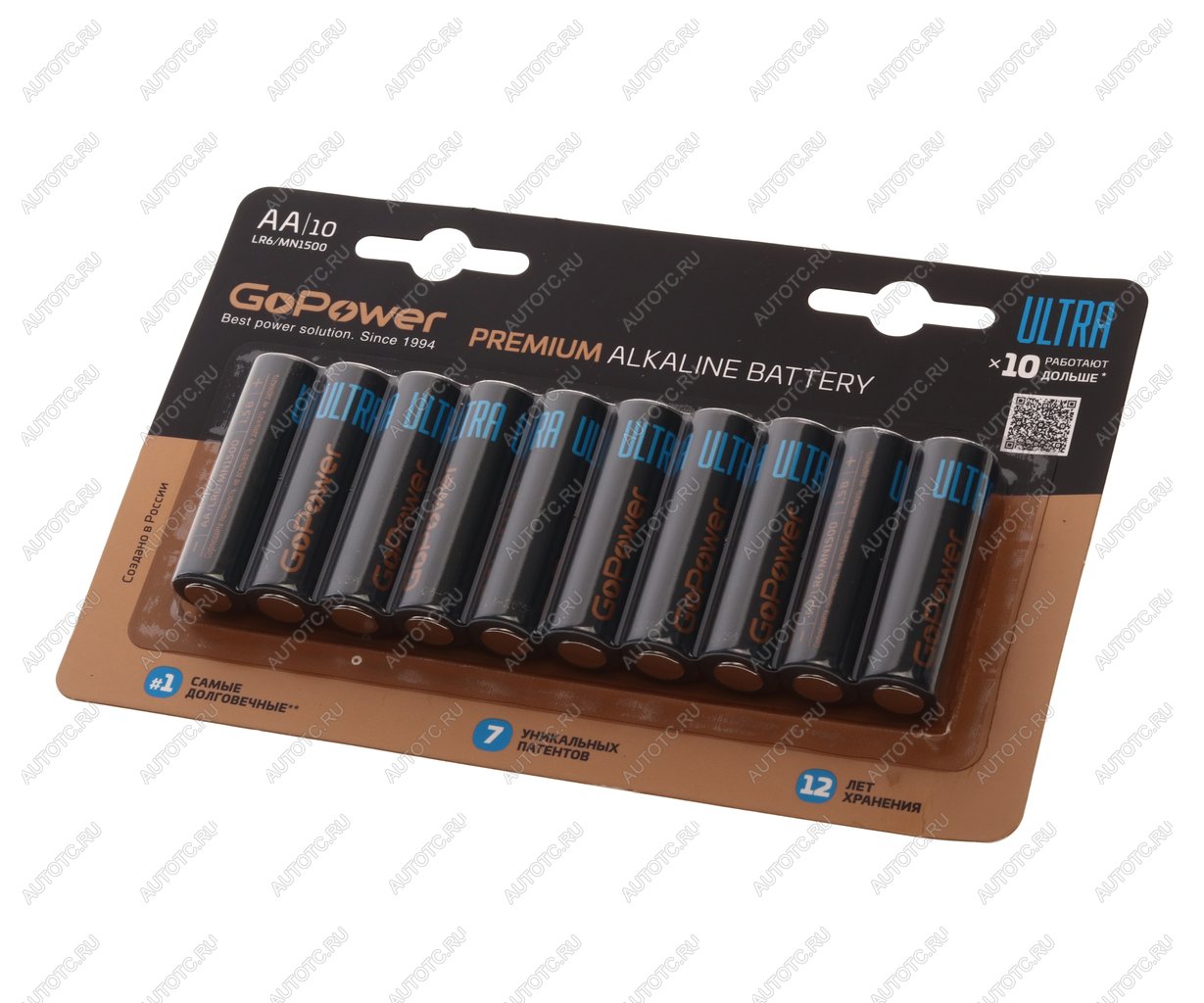 449 р. Батарейка AA LR6 1.5V блистер 10шт. Alkaline Ultra GOPOWER GOPOWER 00-00026395  с доставкой в г. Вологда