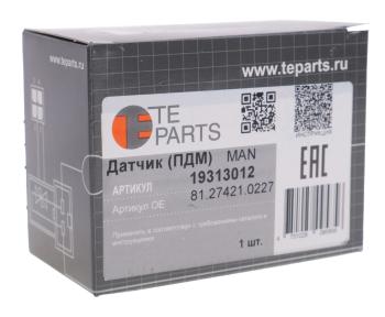 7 199 р. Датчик давления воздуха MAN TGA 12Bar (в пневмоподвеске заднего моста) TE PARTS TE PARTS 19313012 TE PARTS 19313012  с доставкой в г. Вологда. Увеличить фотографию 3