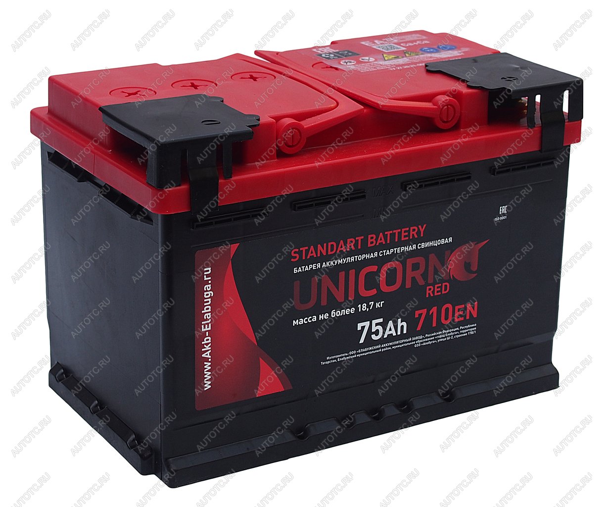 10 199 р. Аккумулятор UNICORN Red EFB 75Ач обратная полярность UNICORN 6ст75(0)  с доставкой в г. Вологда