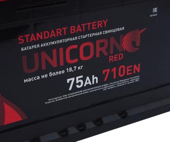 10 199 р. Аккумулятор UNICORN Red EFB 75Ач обратная полярность UNICORN 6ст75(0)  с доставкой в г. Вологда. Увеличить фотографию 4