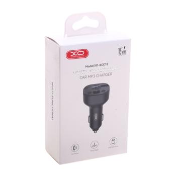 879 р. Устройство зарядное в прикуриватель с трансмиттером (bluetooth,hands free) XO XO bcc18 black  с доставкой в г. Вологда. Увеличить фотографию 4