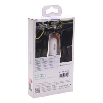 299 р. Устройство зарядное в прикуриватель 2USB 12V XO XO cc18 white  с доставкой в г. Вологда. Увеличить фотографию 4