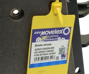 3 899 р. Колодки тормозные SITRAK HOWO задние с накладками (1шт.) MOVELEX MOVELEX az9231340200-mx  с доставкой в г. Вологда. Увеличить фотографию 5