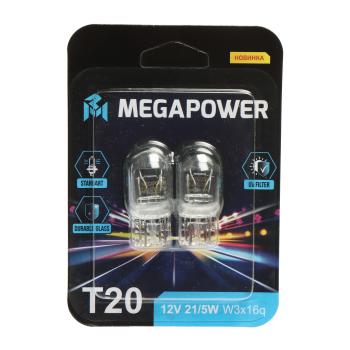 176 р. Лампа 12V W215W W3x16q блистер (2шт.) Standart MEGAPOWER MEGAPOWER 370-33-073  с доставкой в г. Вологда. Увеличить фотографию 1