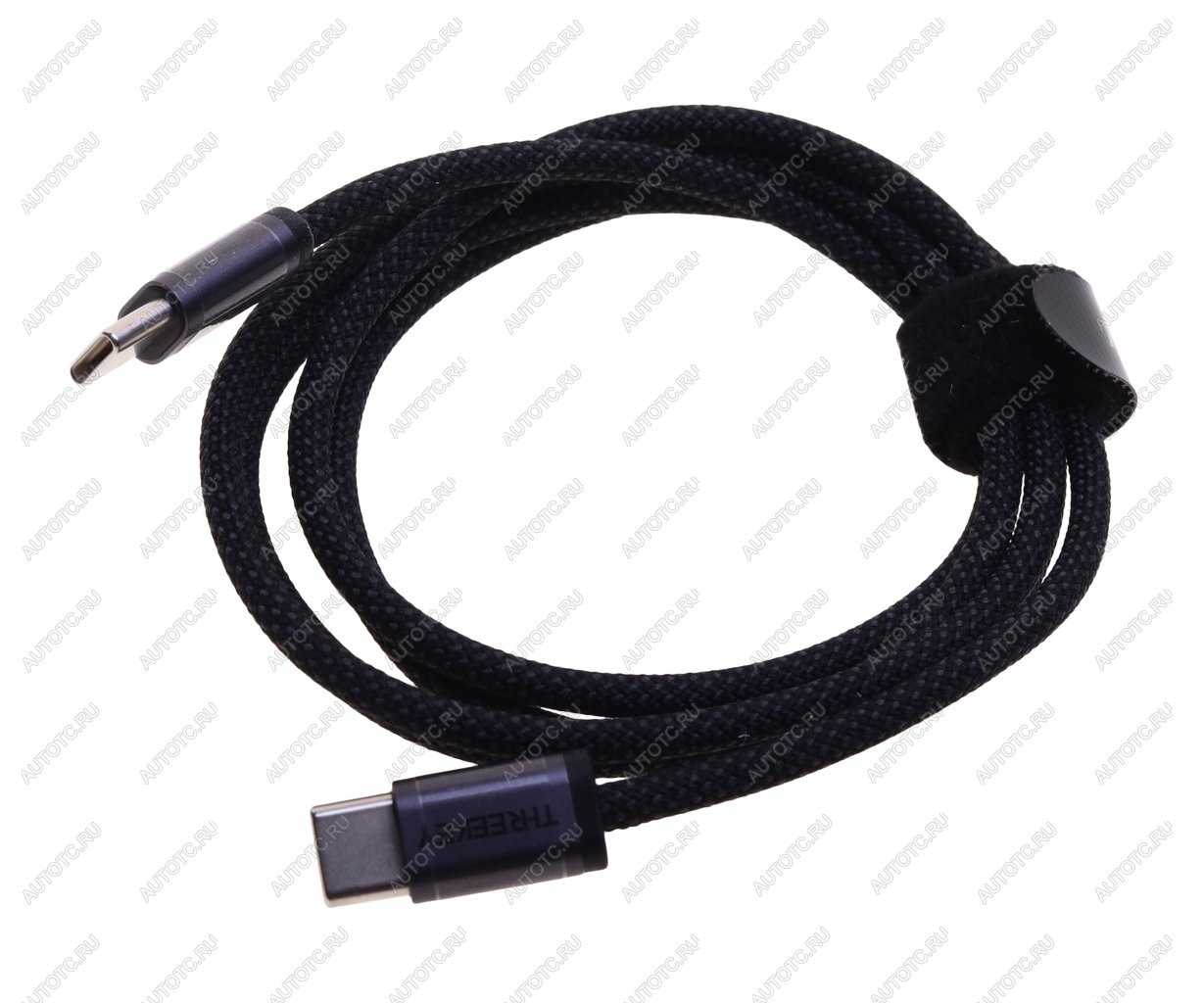 579 р. Кабель USB Type C-USB Type C 1м THREEKEY THREEKEY tk-nb07 60w black  с доставкой в г. Вологда