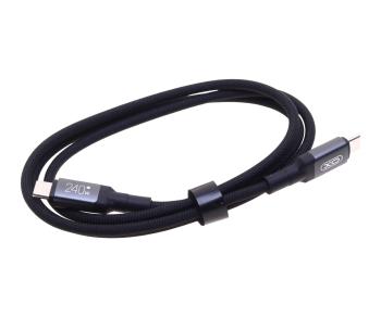 669 р. Кабель USB Type C-USB Type C 1м XO XO nb-q264a black  с доставкой в г. Вологда. Увеличить фотографию 1