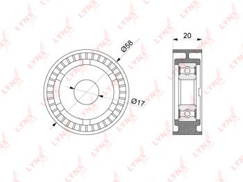 1 799 р. Ролик приводного ремня VW Beetle (12-15) AUDI A1 (11-14) SKODA Fabia натяжителя LYNX LYNX pb5304  с доставкой в г. Вологда. Увеличить фотографию 1