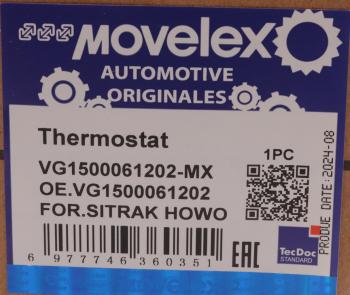 929 р. Термостат SITRAK HOWO дв.D10 (80град.) MOVELEX MOVELEX vg1500061202-mx  с доставкой в г. Вологда. Увеличить фотографию 10