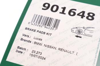 569 р. Ремкомплект RENAULT Sandero колодок тормозных передних FRENKIT FRENKIT 901648  с доставкой в г. Вологда. Увеличить фотографию 2