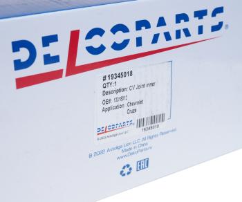 4 199 р. ШРУС внутренний CHEVROLET Cruze (09-) комплект DELCOPARTS DELCOPARTS 19345018  с доставкой в г. Вологда. Увеличить фотографию 4