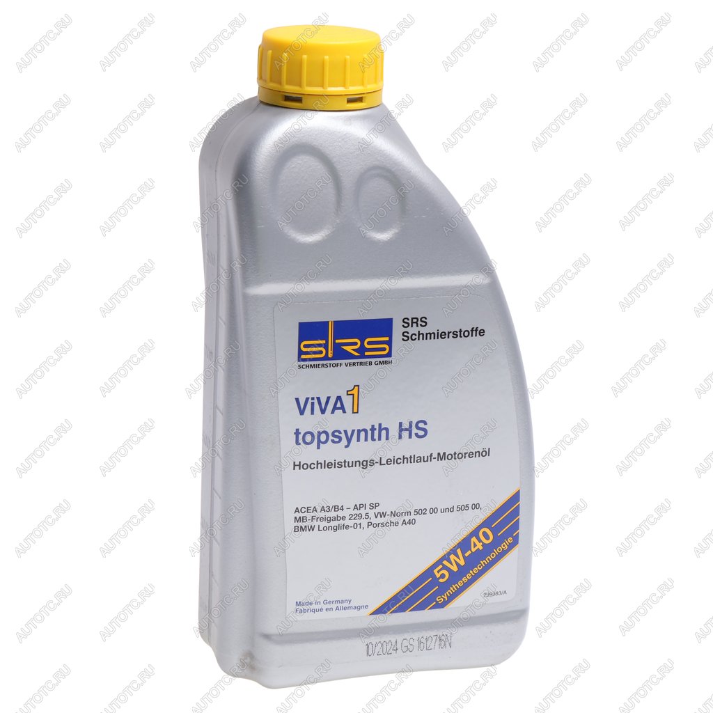 1 589 р. Масло моторное VIVA 1 TOPSYNTH HS 5W40 синт.1л SRS SRS 4033885002360  с доставкой в г. Вологда