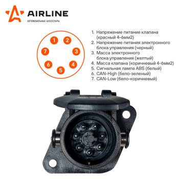 999 р. Разъем электрический прицепа ISO 7638 7-полюсный АБС (розетка) AIRLINE AIRLINE ate35  с доставкой в г. Вологда. Увеличить фотографию 5