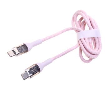 749 р. Кабель USB Type C-USB Type C 1м розовый THREEKEY THREEKEY tk-nb05 60w pink  с доставкой в г. Вологда. Увеличить фотографию 1