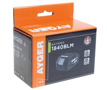 4 199 р. Аккумулятор для электроинструмента 18.0В 4.0Ач AYGER AYGER 1840blm  с доставкой в г. Вологда. Увеличить фотографию 3