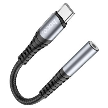 319 р. Переходник USB Type C на jack 3.5 черный HOCO HOCO ls33 черный  с доставкой в г. Вологда. Увеличить фотографию 1